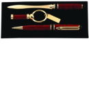 Pen, Letter Opener and Key Chain Gift Set in Wine