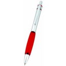 Silver Metal Ball Point Pen with Yellow Accent