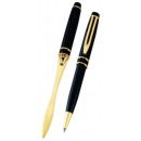Black Ball Pen and Letter Opener Set with Gift Box