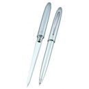 Silver Tone Ball Pen and Letter Opener Set with Gift Box