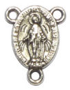 Mother Mary Christian Religious Charm Rosary Center in Antique Silver Pewter