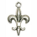 Fleur De Lis Charm Small in Antique Silver Pewter