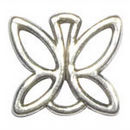 Outline Butterfly Charm Pendant Antique Silver Pewter Small