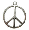 Peace Charm in Antique Silver Pewter Medium Sized