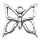 Open Wing Butterfly Charm Pendant Antique Silver Pewter Small