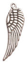 Angel Wing Charm in Antique Silver Pewter Reversible