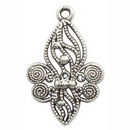 Filigree Fleur De Lis Charm in Antique Silver Pewter