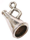 Cheer Charm Pendant Antique Silver Pewter Megaphone Charm