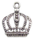 Crown Charm Small in Antique Silver Pewter
