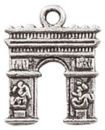 Paris Charms in Antique Silver Pewter the Arch of Triumph
