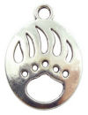 Bear Charm in Antique Silver Pewter Paw Charm