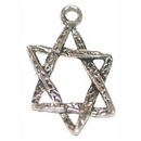 Star of David Charm in Antique Silver Pewter Jewish Charm