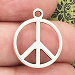Peace Charm in Antique Silver Pewter Small Sized