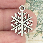 Snowflake Charm in Antique Silver Pewter