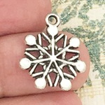 Ornate Snowflake Charm in Antique Silver Pewter