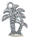 Palm Tree Charm in Antique Silver Pewter Hawaiian Charm
