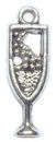 Wine Glass Charm in Antique Silver Pewter