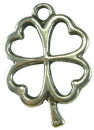Good Luck Charm Antique Silver Pewter Shamrock Charm