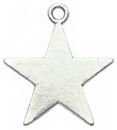 Star Charm in Antique Silver Pewter Plain