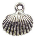 Shell Charm in Antique Silver Pewter