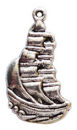 Sailing Ship Charm in Antique Silver Pewter Nautical Charm