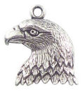 Eagle Charm in Antique Silver Pewter Bird Charm