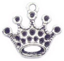 Crown Charm in Antique Silver Pewter Princess Charm