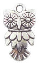 Owl Charm Small in Antique Silver Pewter Bird Charm