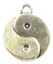 Ying Yang Charm Antique Silver Pewter Symbol Charms