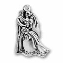 Bride and Groom Wedding Charm Antique Silver Pewter