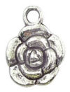 Rose Charm Antique Silver Pewter Small Flower Charm