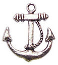 Anchor Charm in Antique Silver Pewter Medium Nautical Charm