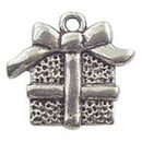 Present Christmas Charm Pendant in Antique Silver Pewter