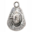 Cowboy Hat Charm in Antique Silver Pewter