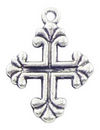 Small Cross Charm in Antique Silver Pewter