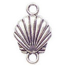 Shell Charm Bracelet Part in Antique Silver Pewter