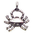 Crab Charm in Antique Silver Pewter