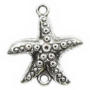 Starfish Charm Bracelet Part in Antique Silver Pewter 