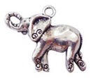 Elephant Charm in Antique Silver Pewter Small