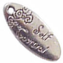 Oval Self Control Affirmation Charm in Antique Silver Pewter