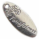 Oval Faithfulness Affirmation Charm in Antique Silver Pewter