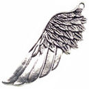 Angel Wing Charm Large in Antique Silver Pewter