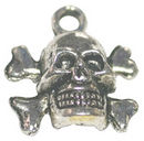 Crossbones and Skull Charm Antique Silver Pewter