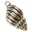 Cone Shell Charm in Antique Silver Pewter