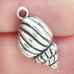Cone Shell Charm in Antique Silver Pewter