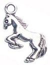 Rearing Horse Charm Antique Silver Pewter