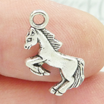 Rearing Horse Charm Silver Pewter
