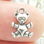 Teddy Bear Charms Wholesale in Antique Silver Pewter
