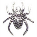 Spider Charm in Antique Silver Pewter Large