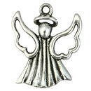 Outline Angel Charm in Antique Silver Pewter
